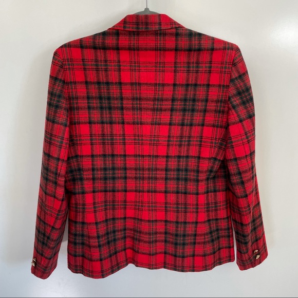 Prestige of Boston Vintage Plaid Wool Blazer Size 12 - Picture 7 of 12